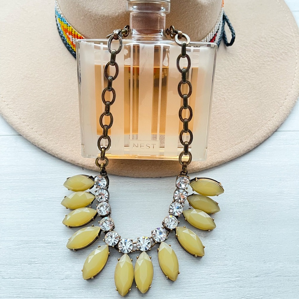 J. CREW Vintage Blush Petal Flower Statement Necklace RARE